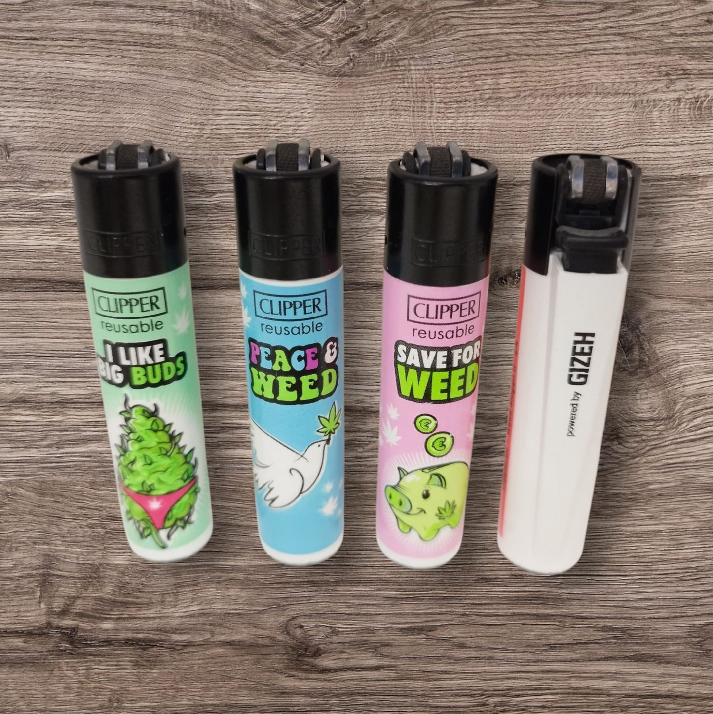 Clipper Large 4er Set - W..d Slogan 11 - Powered By Gizeh -