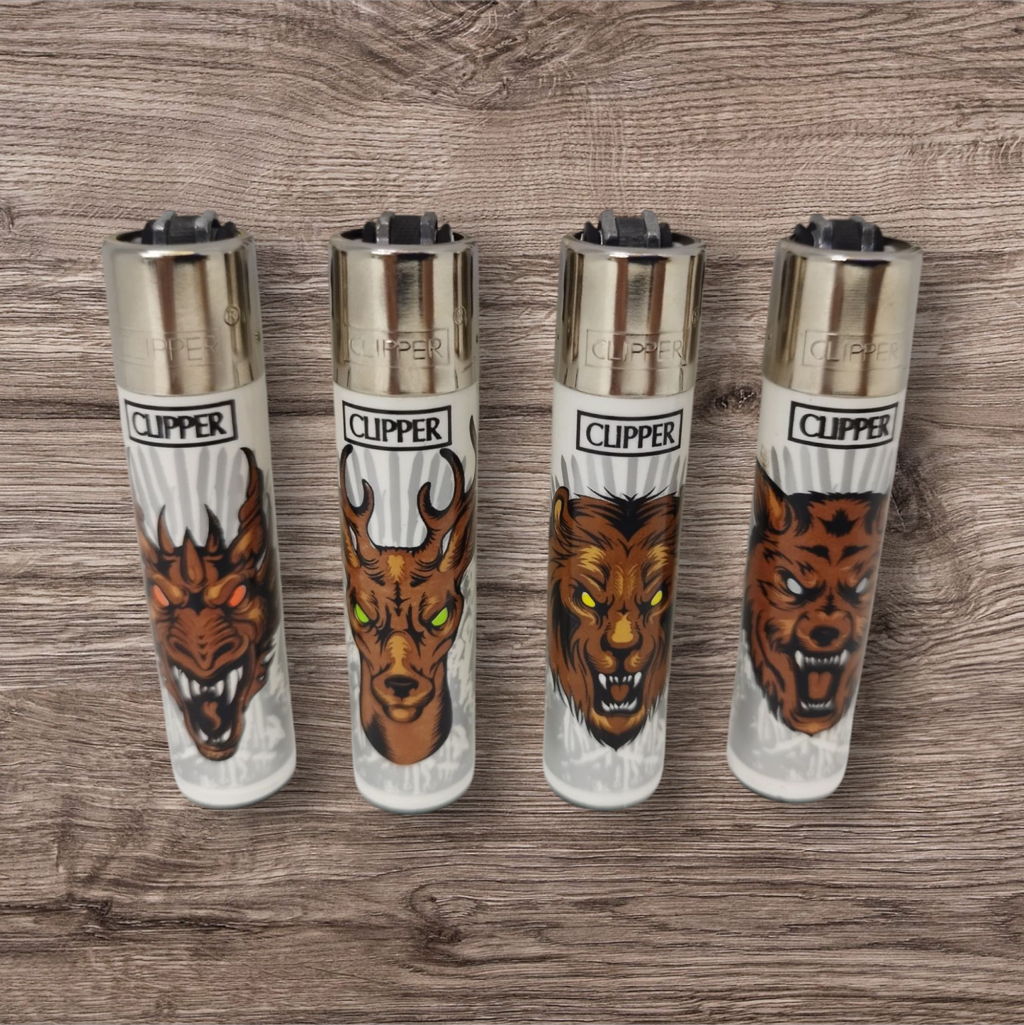 Clipper Large 4er Set - Iron Animals - FIRE-Flow Red Pin