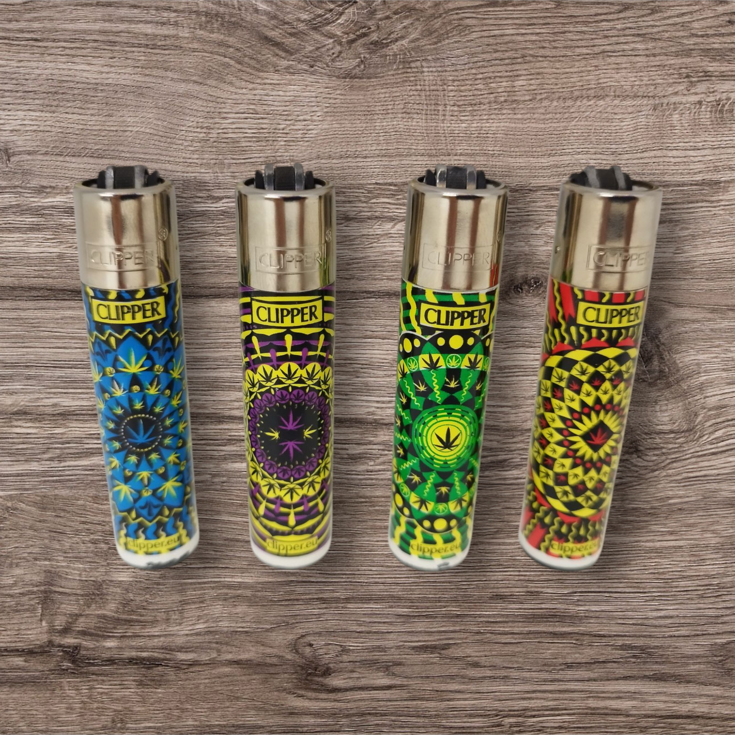 Clipper Large 4er Set - W..d Mandalas - Red Pin
