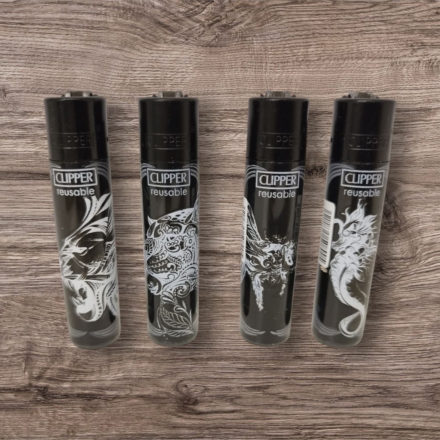 Clipper Feuerzeug 4er Set - Tribal Ink -