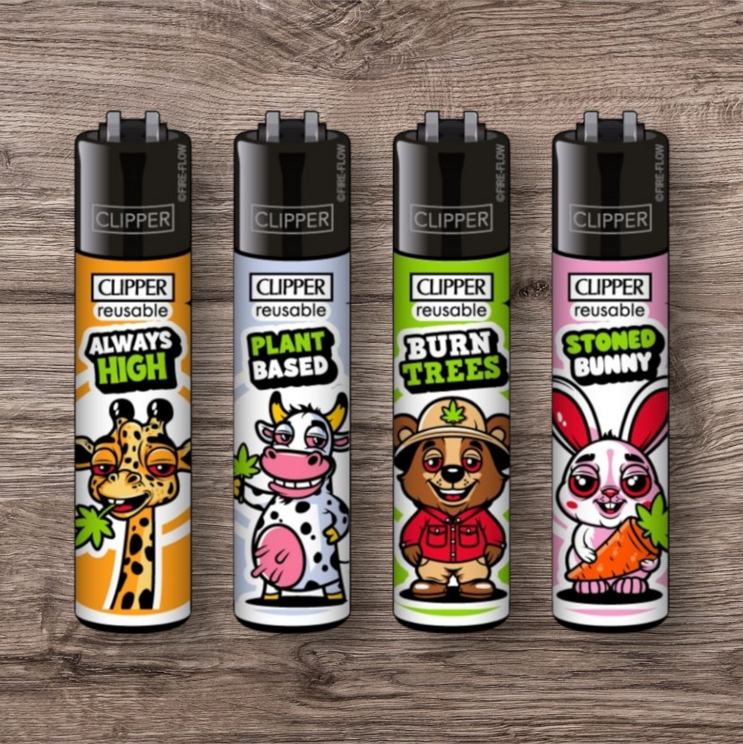Clipper Large 4er Set - Stoned Animals #2 -