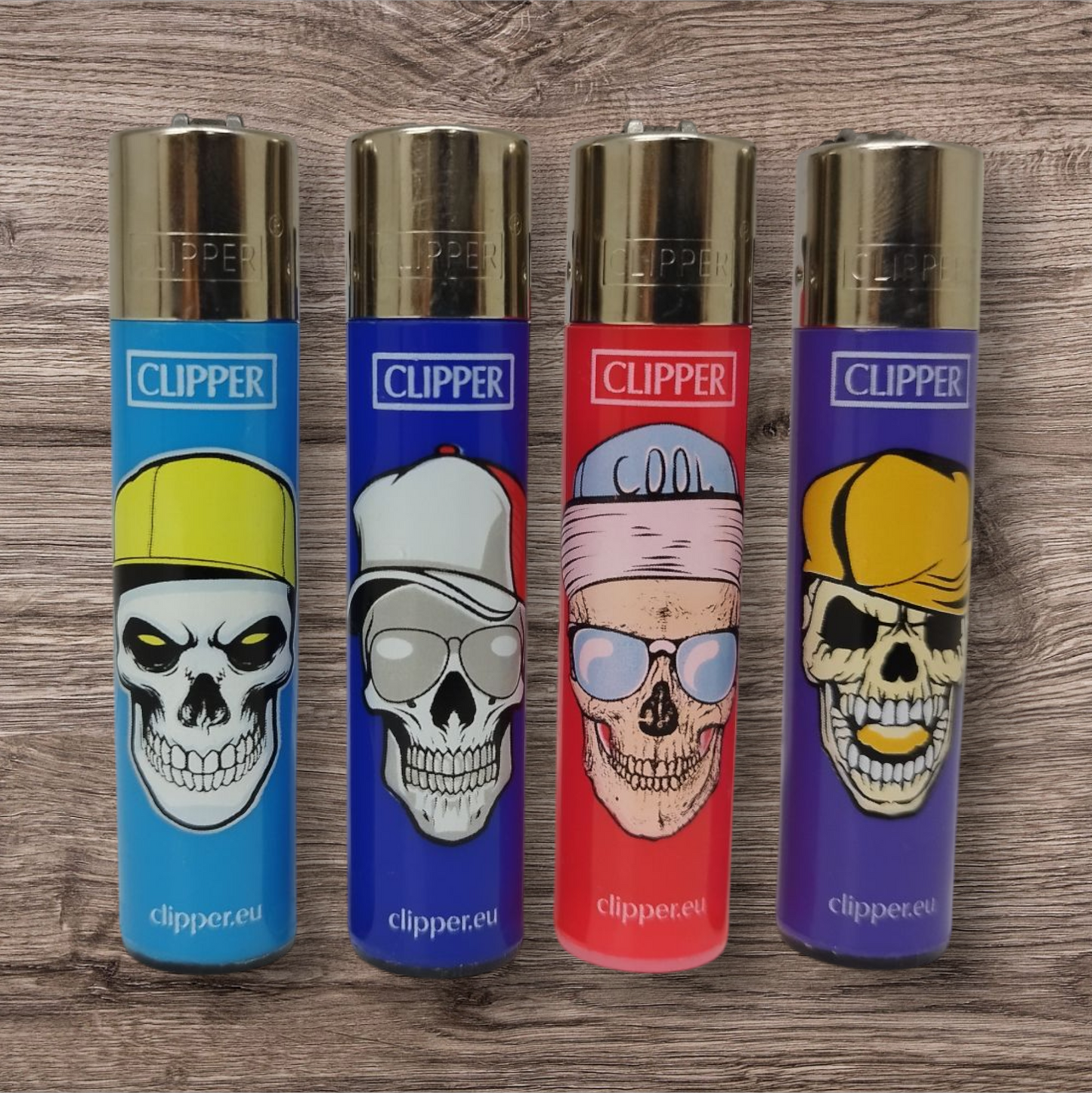 Clipper Large 4er Set - Skull Hats 2 - Red Pin