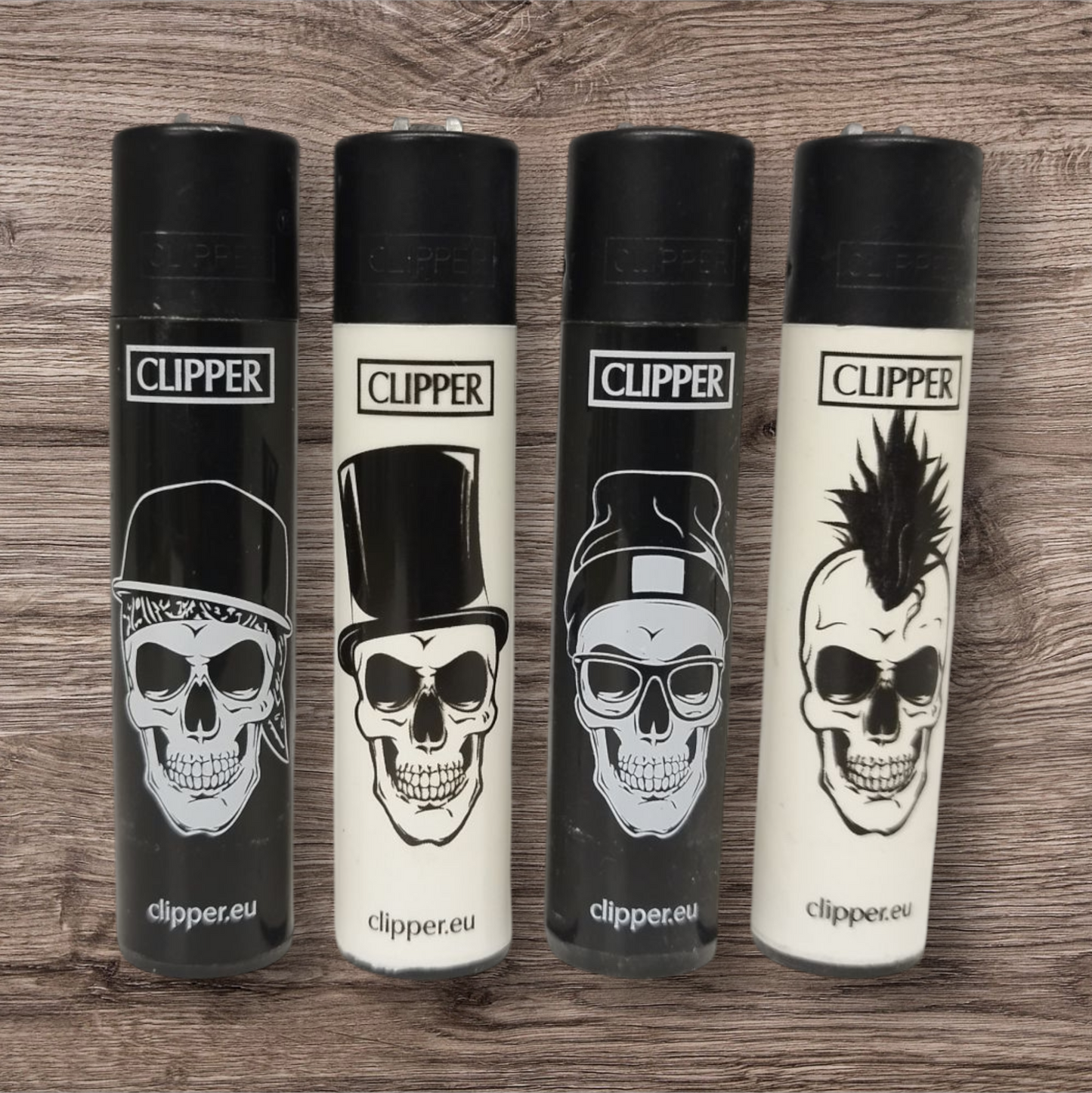 Clipper Large 4er Set - Skulls 10 - Red Pin