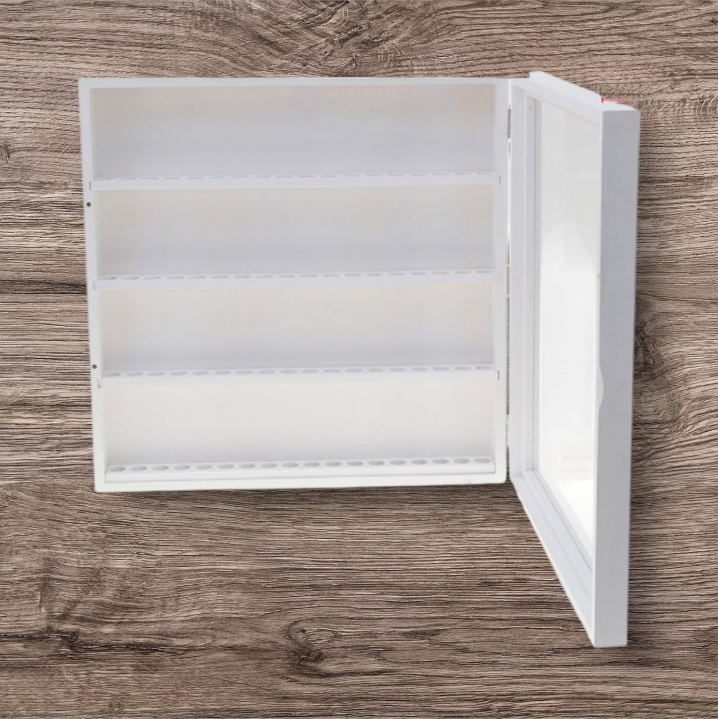 Vitrine für Clipper Feuerzeuge; weiss; Holz; leer für 72 Clipper