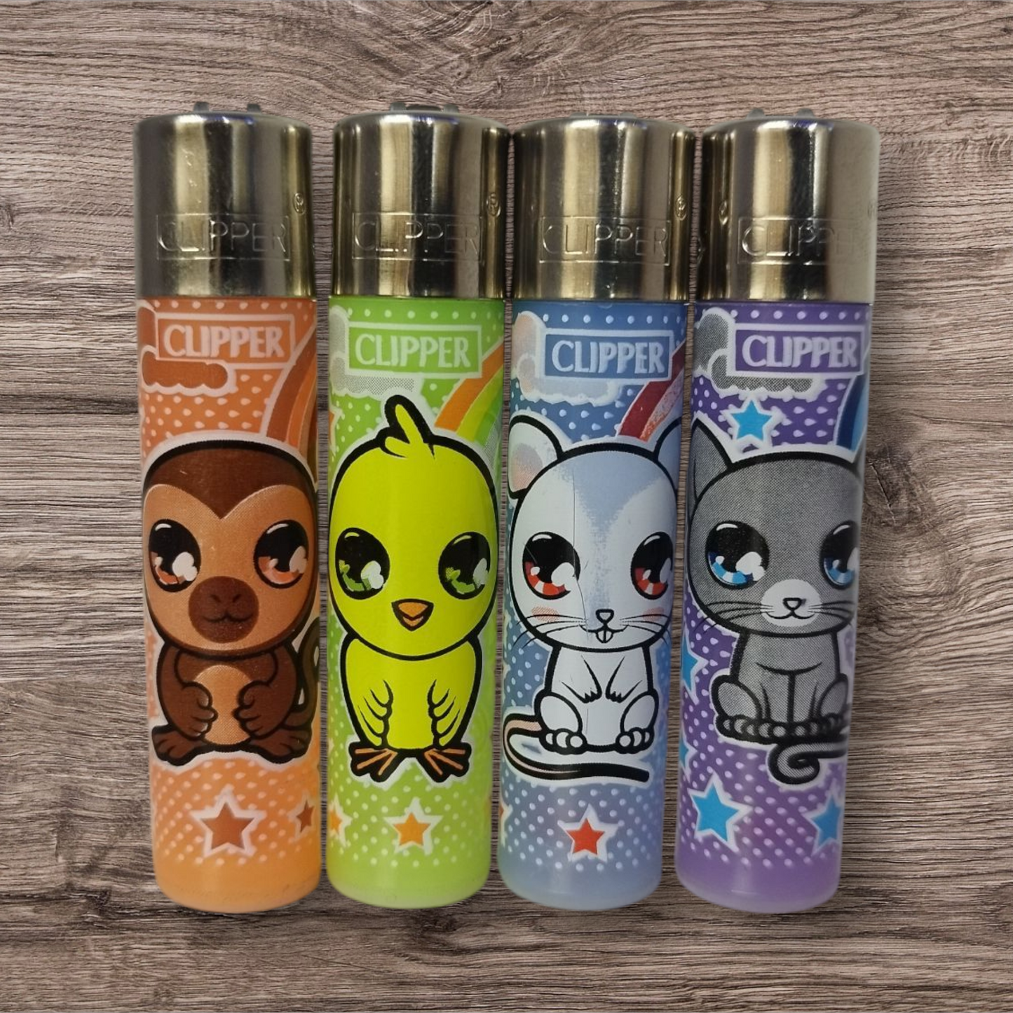 clipper Large 4er Set - Cute Animal 3 Red Pin