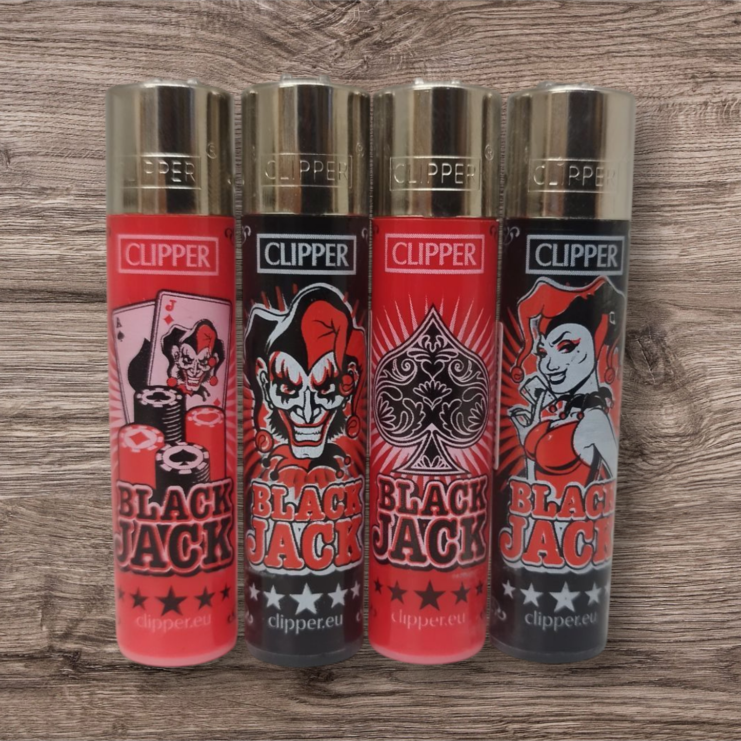 Clipper Large 4er Set - BLACKJACK - Red Pin