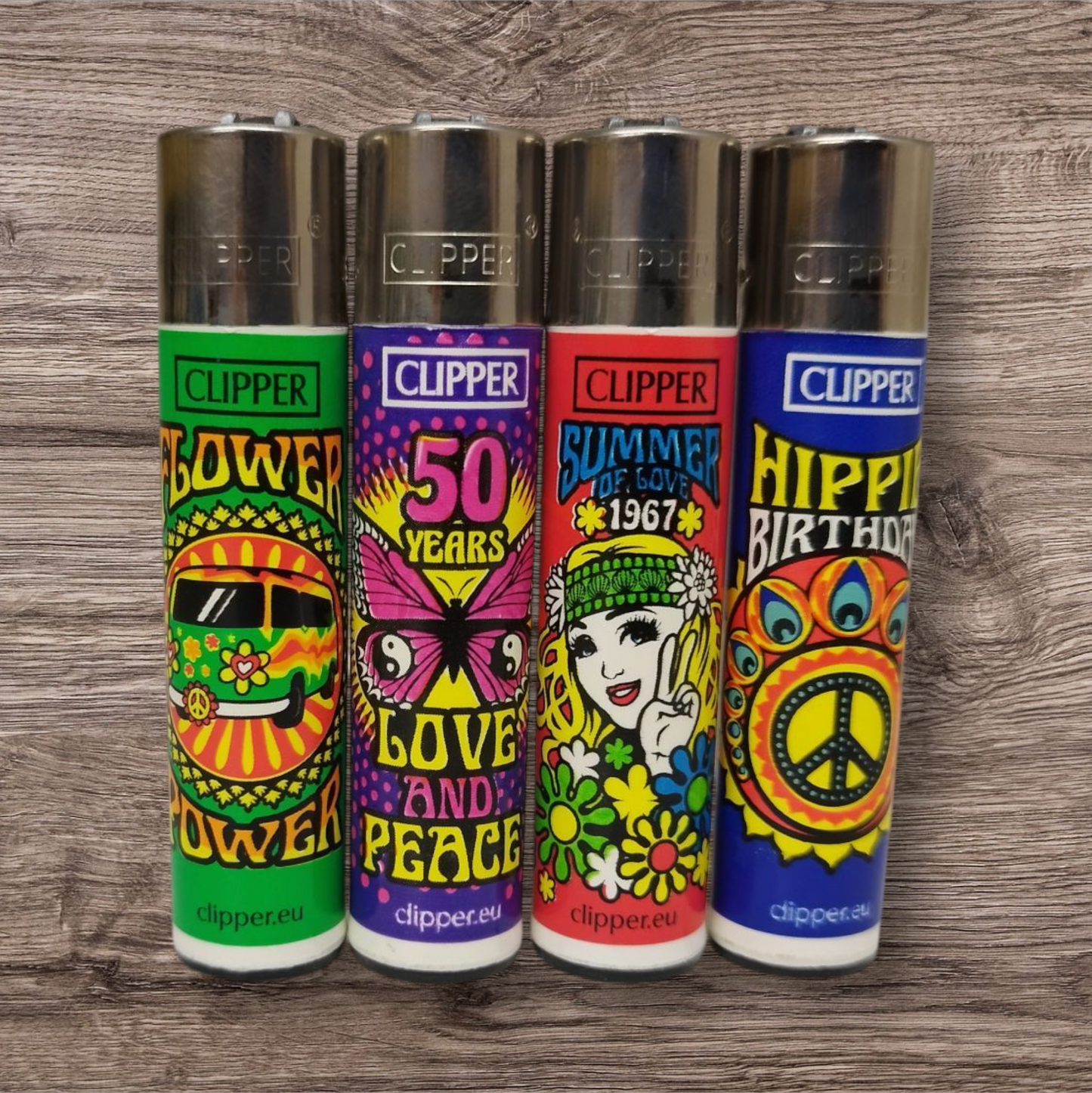 Clipper Large 4er Set - Hippie - Red Pin