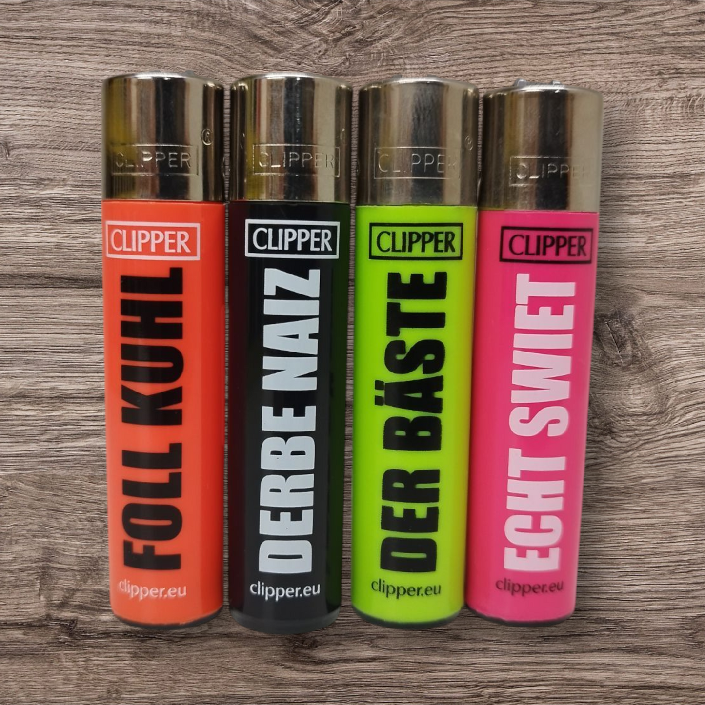 Clipper Large 4er Set - Slogan 9 - Red Pin