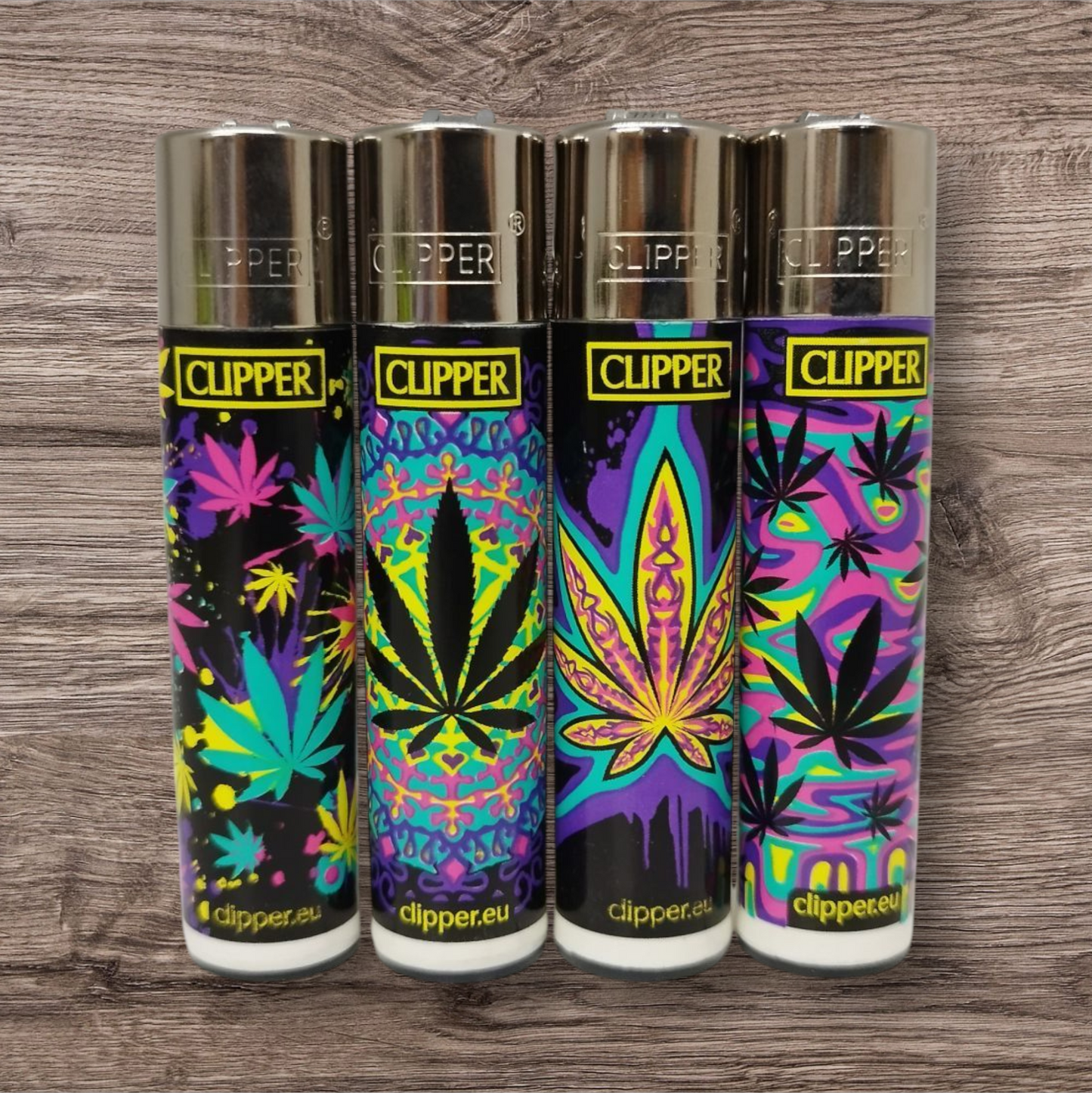 Clipper Large 4er Set - Neon Leaves 2 - Red Pin