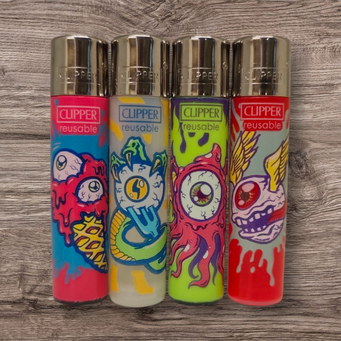 Clipper Large 4er Set - Monster Eyes -