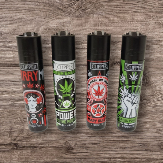 Clipper Large 4er Set - Leaves BR -  Red Pin
