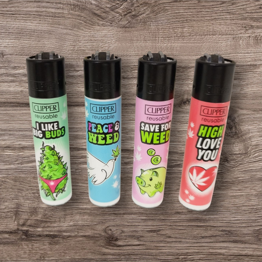 Clipper Large 4er Set - Weed Slogan 11 - Powered By Gizeh -