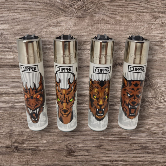 Clipper Large 4er Set - Iron Animals - FIRE-Flow Red Pin