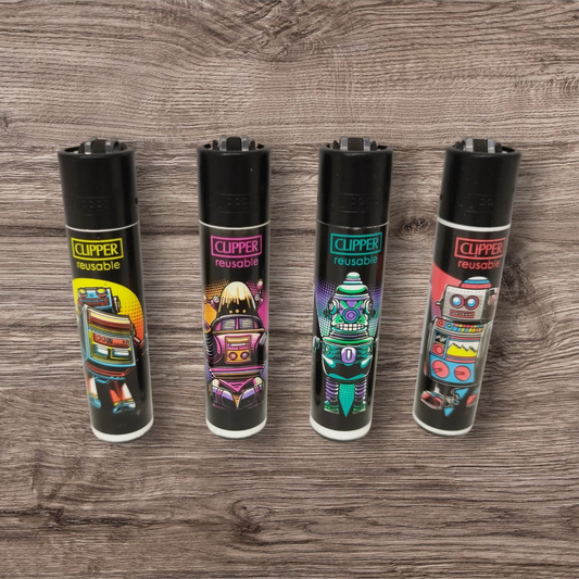 Clipper Large 4er Set - Retro Wave Robots -