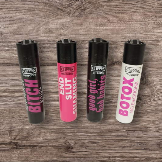 Clipper Feuerzeug 4er Set  - Slogan 50 -