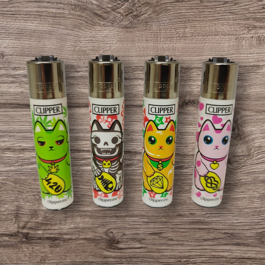 Clipper Large 4er Set  - Maneki Neko -  Red Pin