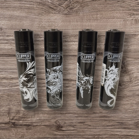 Clipper Feuerzeug 4er Set - Tribal Ink -