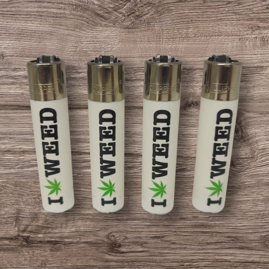Clipper Classic - i love weed - weiß - Red Pin