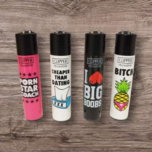Clipper Large 4er Set - Porn Slogan 2 -
