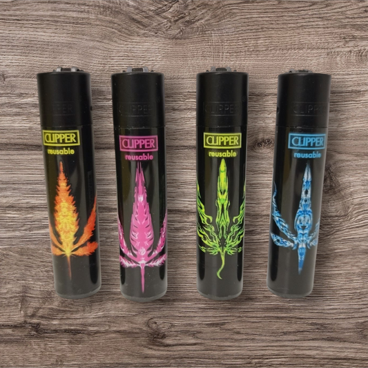Clipper Feuerzeuge /  Large 4er Set - Fire Leaves -