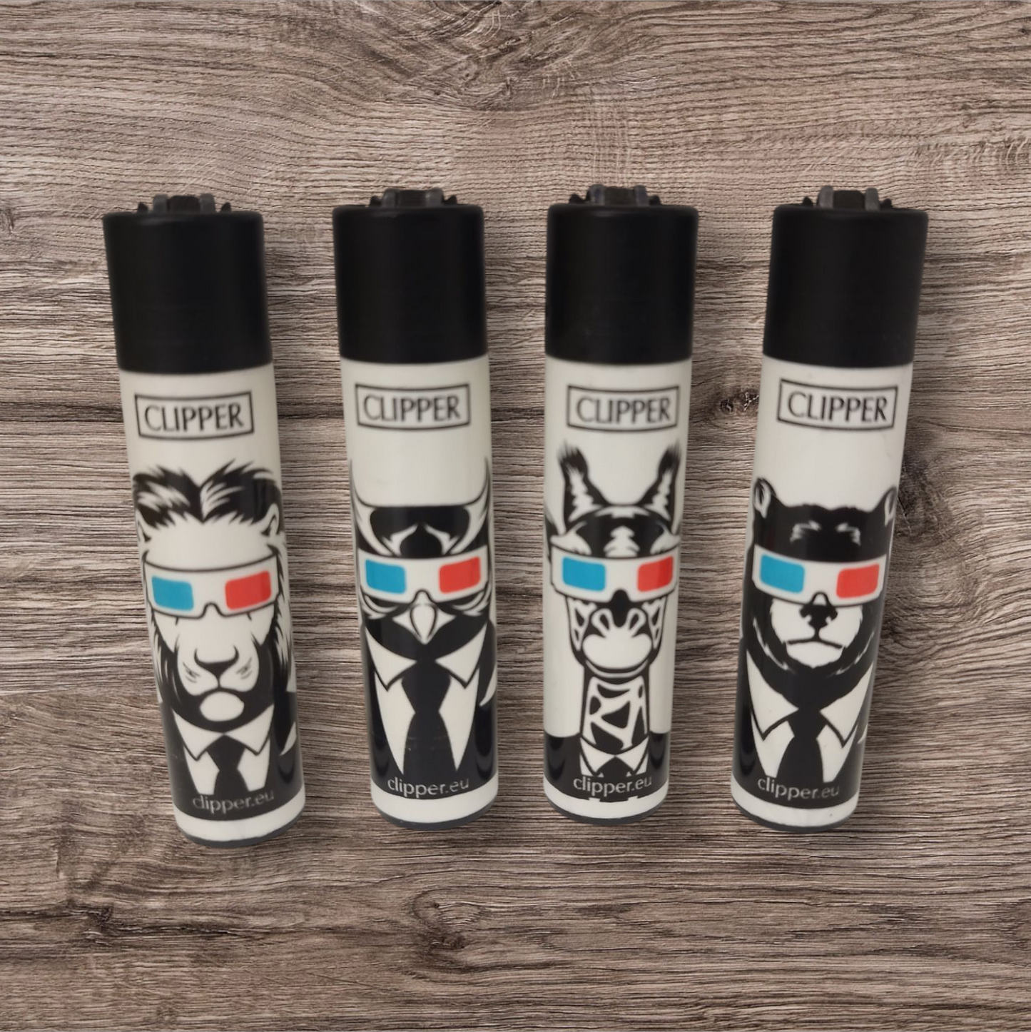 Clipper Large 4er Set - 3d Animals - Red Pin