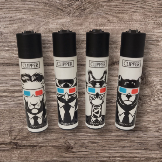 Clipper Large 4er Set - 3d Animals - Red Pin