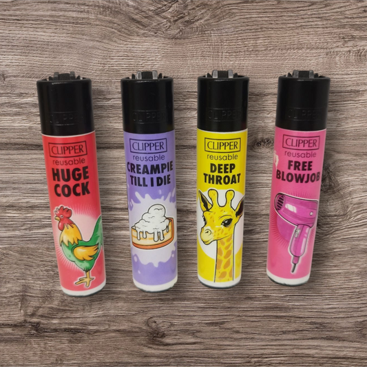 Clipper Large 4er Set - Porn Slogan 3 -