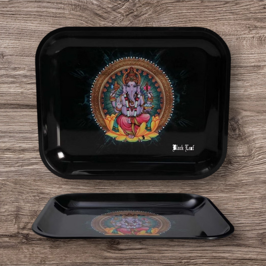Black Leaf Rolling Tray Ganesha L  34,0x27,5x2,7 cm