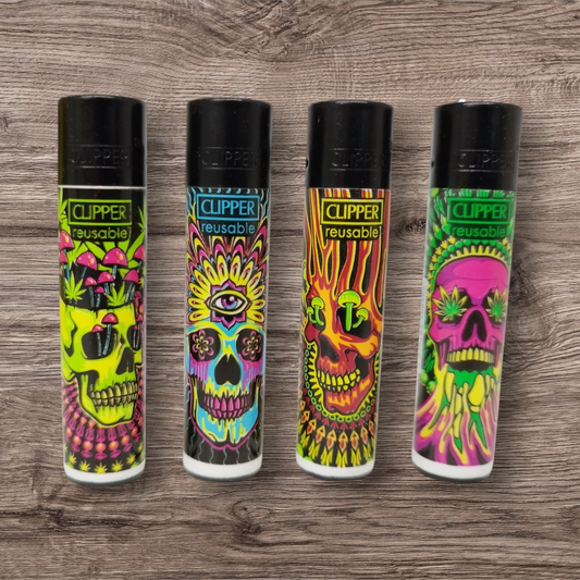 Clipper Large 4er Set - Trippy Skulls -