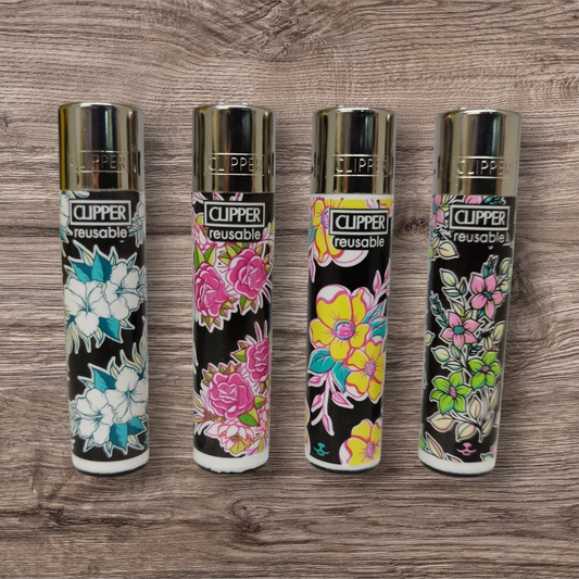 Clipper Large 4er Set - Dark Flowers -