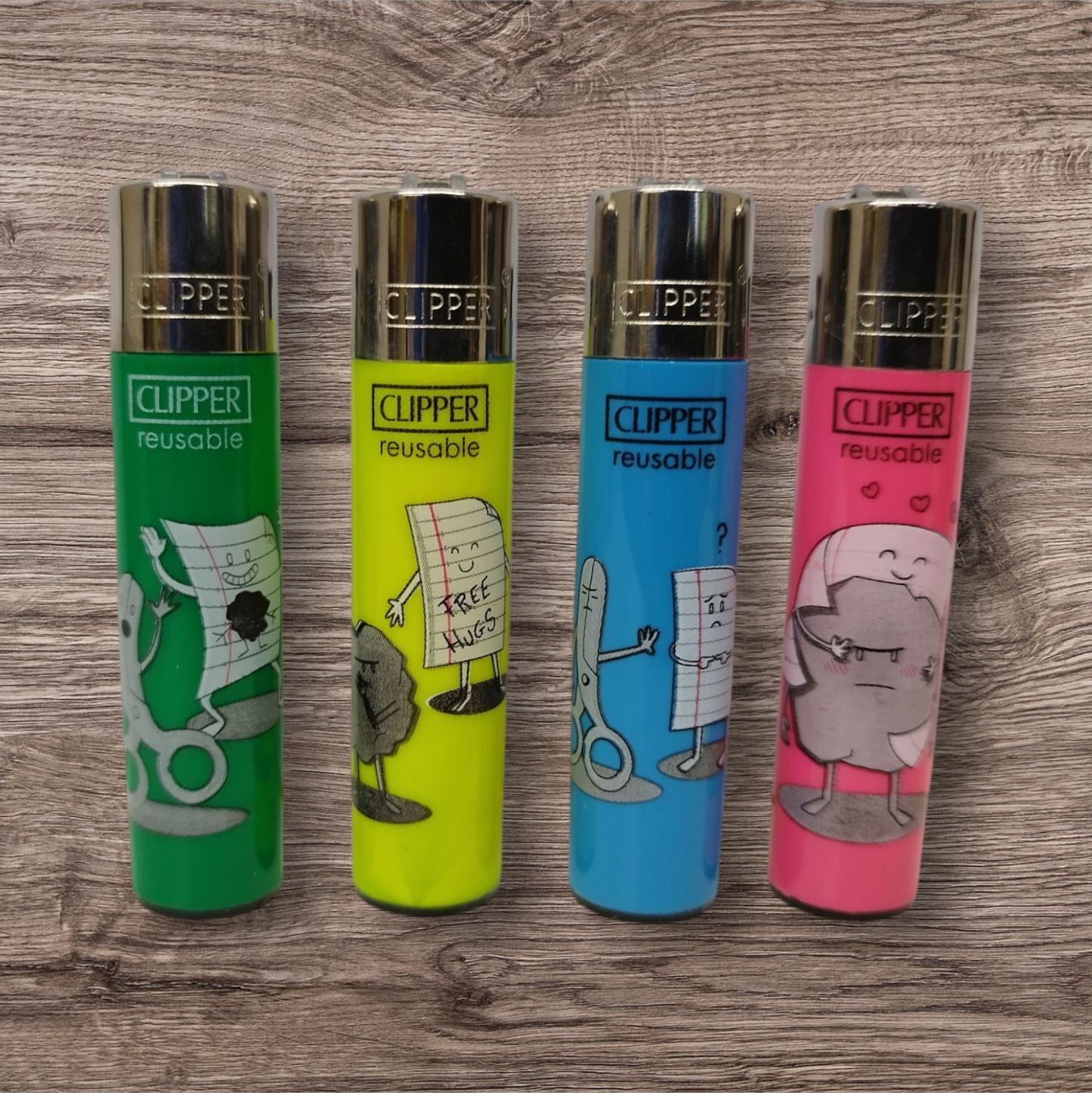 Clipper Large 4er Set " Rock Paper Scissors "
