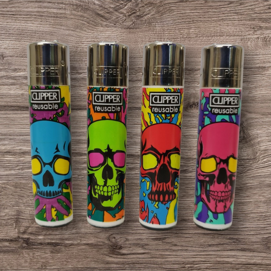 Clipper Large 4er Set " Colorful Skulls 1 "
