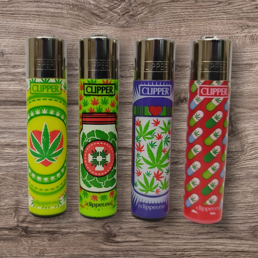 Clipper Large 4er Set " Happy Weeds " Red Pin