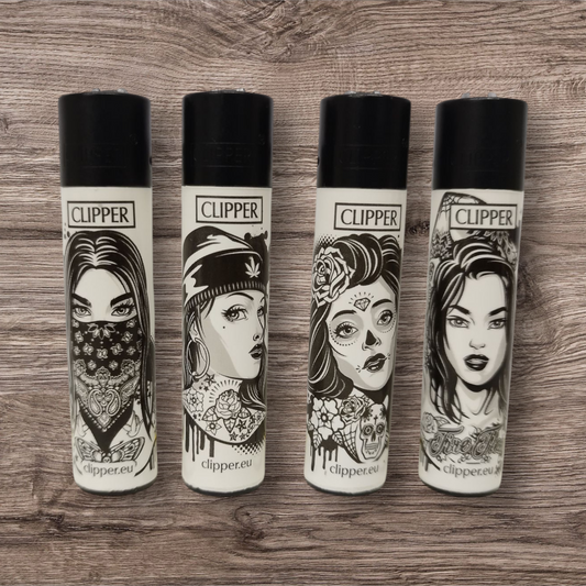 Clipper Large 4er Set " Girls With Tattoos " Red Pin