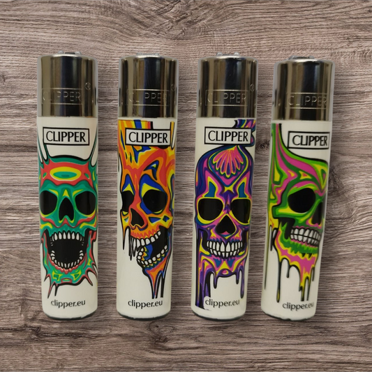 Clipper Large 4er Set " Melting Skulls " Red Pin