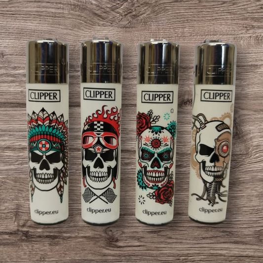 Clipper Large 4er Set " Skulls 11 " Red Pin
