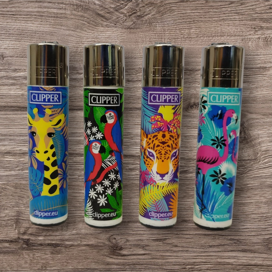 Clipper Large 4er Set - Tropical Animals - "Red Pin"