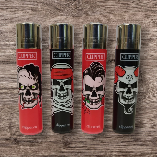 Clipper Large 4er Set " Horror Skulls " Red Pin