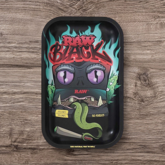 RAW Black Monster Rolling Tray Mittel 17.5 x 27.5cm