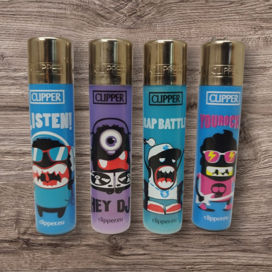 Clipper Large 4er Set  -Blue Emoticons 31 - Red Pin