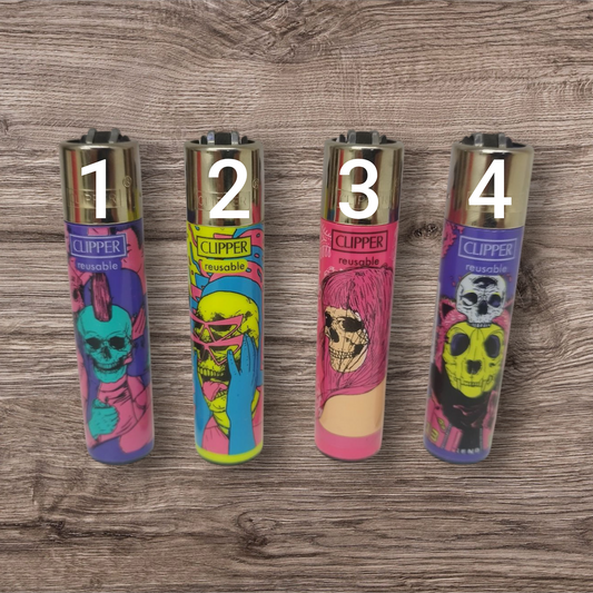 Clipper Large - Psycho Skulls -