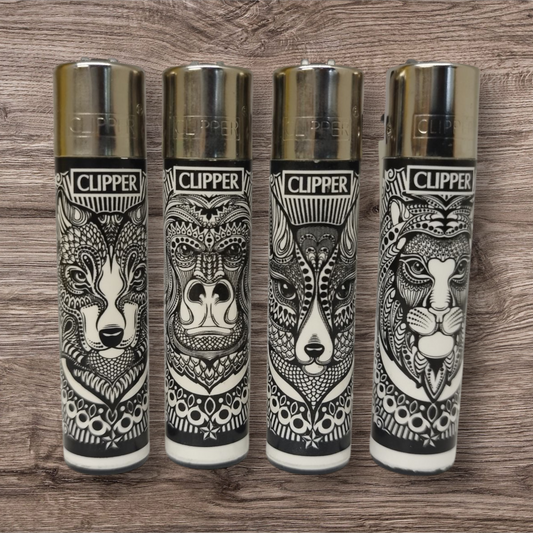 Clipper Large 4er Set - Tattoo Animals - Red Pin