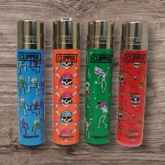 Clipper Large 4er Set - Skulls 5 - Red Pin