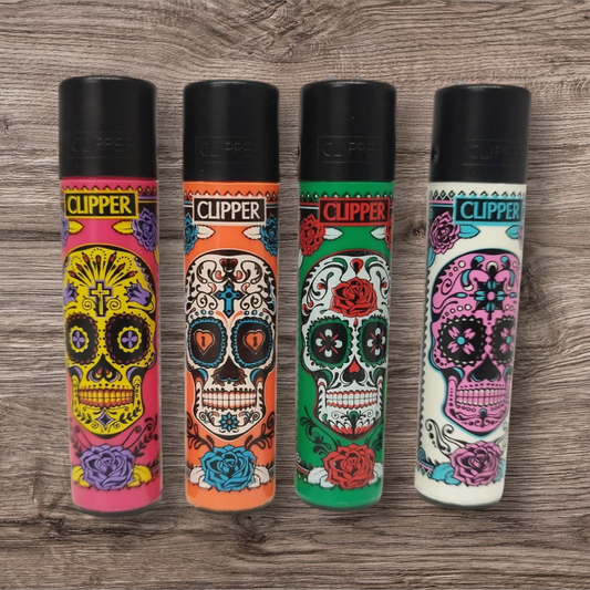 Clipper Large 4er Set - Mexican Skulls 3 - Red Pin