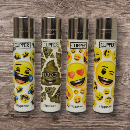Clipper Large 4er Set - Emoji Print - Red Pin