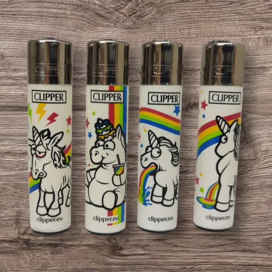 Clipper Large 4er Set - Unicorns - Red Pin