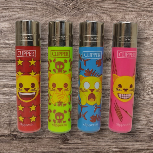 Clipper Large 4er Set - emoji cat -