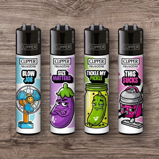 Clipper Large 4er Set - PORN SLOGAN #8 -