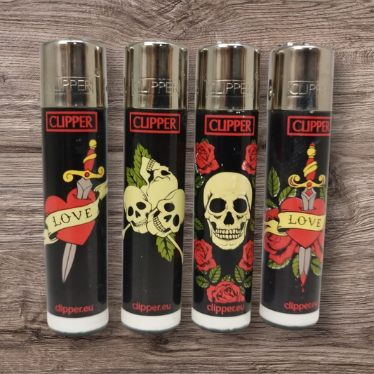 Clipper Large 4er Set - Tattoo 8 black - Red Pin