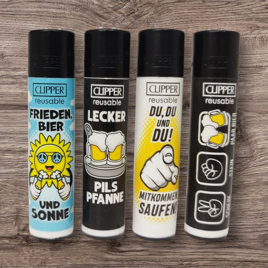 Clipper Large 4er Set - Bier Slogan -